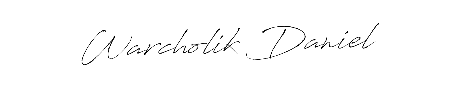 Design your own signature with our free online signature maker. With this signature software, you can create a handwritten (Antro_Vectra) signature for name Warcholik Daniel. Warcholik Daniel signature style 6 images and pictures png