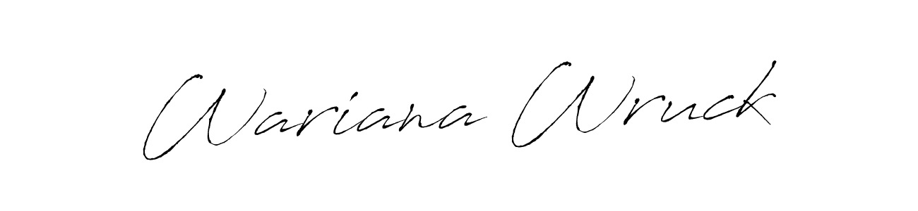 The best way (Antro_Vectra) to make a short signature is to pick only two or three words in your name. The name Wariana Wruck include a total of six letters. For converting this name. Wariana Wruck signature style 6 images and pictures png