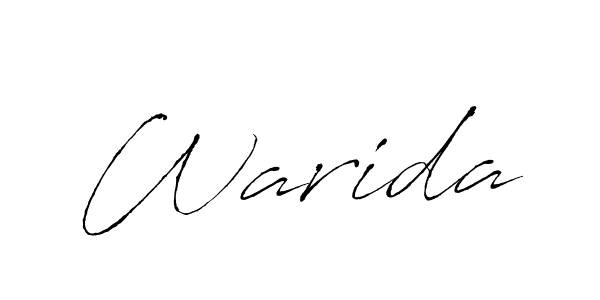 Create a beautiful signature design for name Warida. With this signature (Antro_Vectra) fonts, you can make a handwritten signature for free. Warida signature style 6 images and pictures png