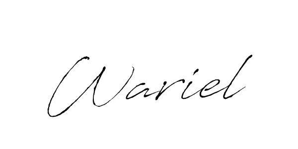 if you are searching for the best signature style for your name Wariel. so please give up your signature search. here we have designed multiple signature styles  using Antro_Vectra. Wariel signature style 6 images and pictures png