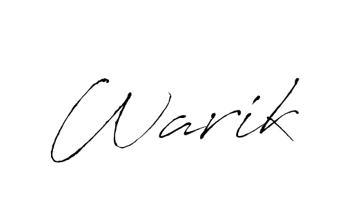 Use a signature maker to create a handwritten signature online. With this signature software, you can design (Antro_Vectra) your own signature for name Warik. Warik signature style 6 images and pictures png
