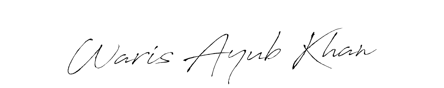 Waris Ayub Khan stylish signature style. Best Handwritten Sign (Antro_Vectra) for my name. Handwritten Signature Collection Ideas for my name Waris Ayub Khan. Waris Ayub Khan signature style 6 images and pictures png