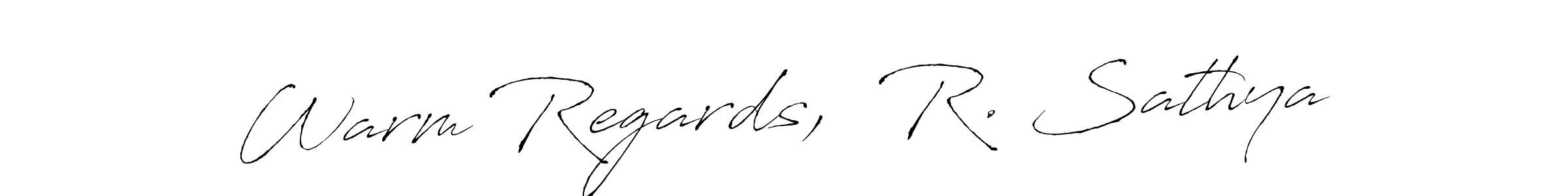 Warm Regards,  R. Sathya stylish signature style. Best Handwritten Sign (Antro_Vectra) for my name. Handwritten Signature Collection Ideas for my name Warm Regards,  R. Sathya. Warm Regards,  R. Sathya signature style 6 images and pictures png