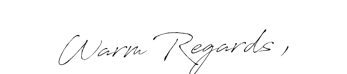 Antro_Vectra is a professional signature style that is perfect for those who want to add a touch of class to their signature. It is also a great choice for those who want to make their signature more unique. Get Warm Regards , name to fancy signature for free. Warm Regards , signature style 6 images and pictures png