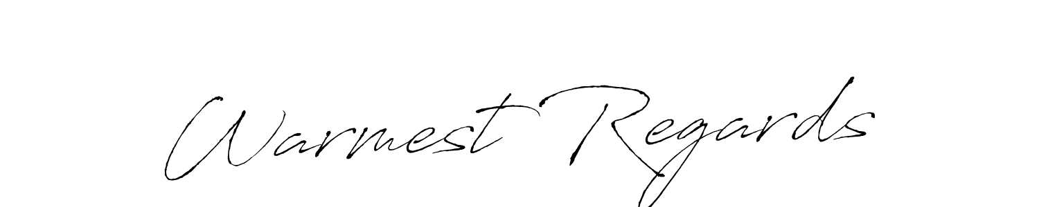 How to make Warmest Regards name signature. Use Antro_Vectra style for creating short signs online. This is the latest handwritten sign. Warmest Regards signature style 6 images and pictures png