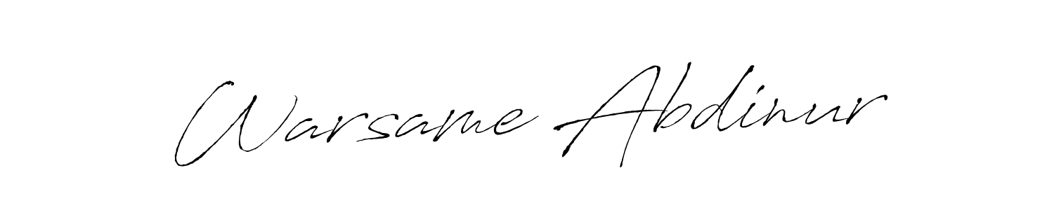 How to make Warsame Abdinur signature? Antro_Vectra is a professional autograph style. Create handwritten signature for Warsame Abdinur name. Warsame Abdinur signature style 6 images and pictures png