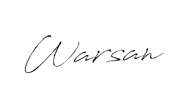 Use a signature maker to create a handwritten signature online. With this signature software, you can design (Antro_Vectra) your own signature for name Warsan. Warsan signature style 6 images and pictures png