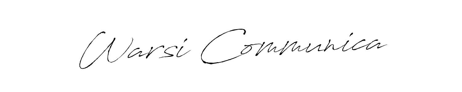 The best way (Antro_Vectra) to make a short signature is to pick only two or three words in your name. The name Warsi Communica include a total of six letters. For converting this name. Warsi Communica signature style 6 images and pictures png