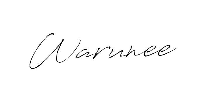 Design your own signature with our free online signature maker. With this signature software, you can create a handwritten (Antro_Vectra) signature for name Warunee. Warunee signature style 6 images and pictures png