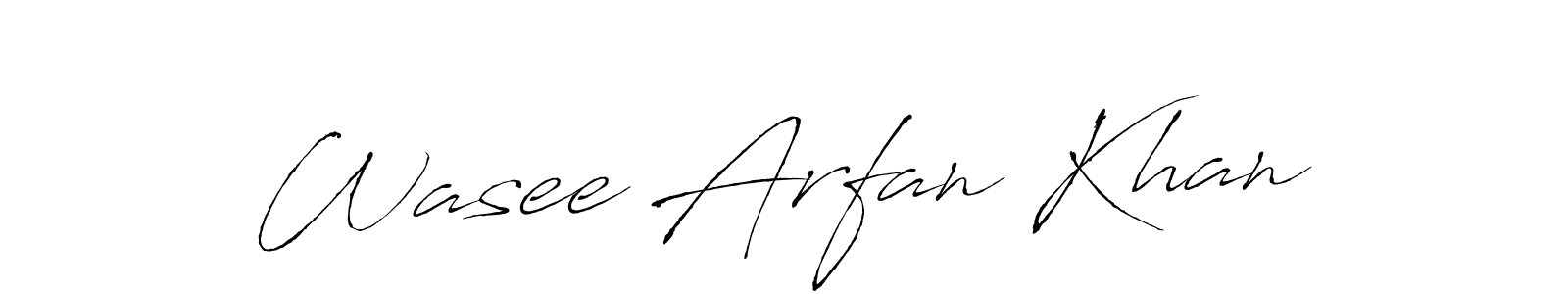 Design your own signature with our free online signature maker. With this signature software, you can create a handwritten (Antro_Vectra) signature for name Wasee Arfan Khan. Wasee Arfan Khan signature style 6 images and pictures png