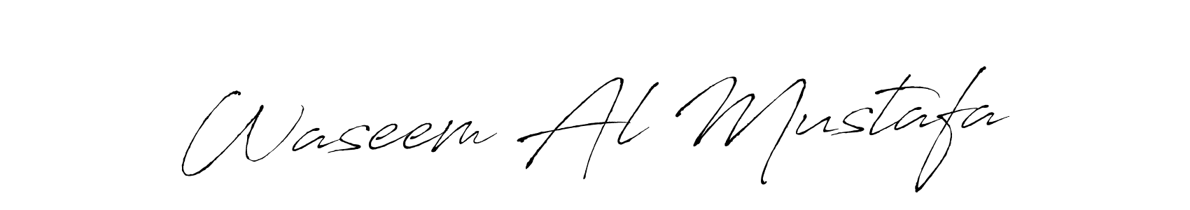 How to make Waseem Al Mustafa name signature. Use Antro_Vectra style for creating short signs online. This is the latest handwritten sign. Waseem Al Mustafa signature style 6 images and pictures png