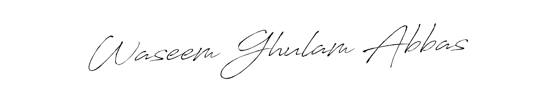 This is the best signature style for the Waseem Ghulam Abbas name. Also you like these signature font (Antro_Vectra). Mix name signature. Waseem Ghulam Abbas signature style 6 images and pictures png