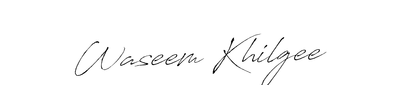 Make a beautiful signature design for name Waseem Khilgee. With this signature (Antro_Vectra) style, you can create a handwritten signature for free. Waseem Khilgee signature style 6 images and pictures png