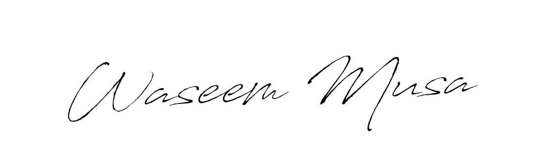 Create a beautiful signature design for name Waseem Musa. With this signature (Antro_Vectra) fonts, you can make a handwritten signature for free. Waseem Musa signature style 6 images and pictures png