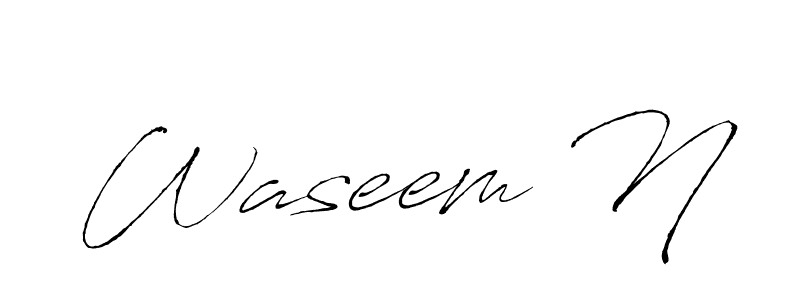 Antro_Vectra is a professional signature style that is perfect for those who want to add a touch of class to their signature. It is also a great choice for those who want to make their signature more unique. Get Waseem N name to fancy signature for free. Waseem N signature style 6 images and pictures png