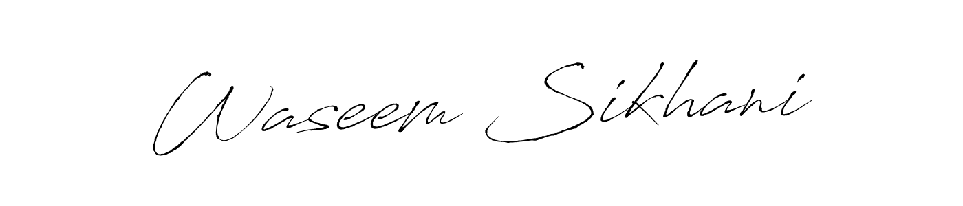 How to make Waseem Sikhani name signature. Use Antro_Vectra style for creating short signs online. This is the latest handwritten sign. Waseem Sikhani signature style 6 images and pictures png