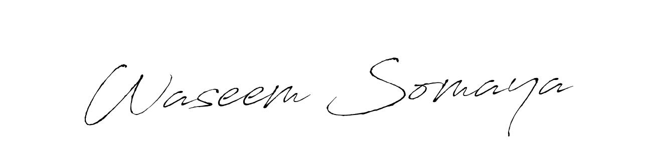Create a beautiful signature design for name Waseem Somaya. With this signature (Antro_Vectra) fonts, you can make a handwritten signature for free. Waseem Somaya signature style 6 images and pictures png