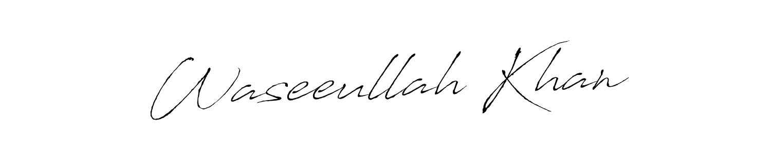Design your own signature with our free online signature maker. With this signature software, you can create a handwritten (Antro_Vectra) signature for name Waseeullah Khan. Waseeullah Khan signature style 6 images and pictures png