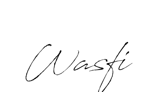 Make a beautiful signature design for name Wasfi. With this signature (Antro_Vectra) style, you can create a handwritten signature for free. Wasfi signature style 6 images and pictures png