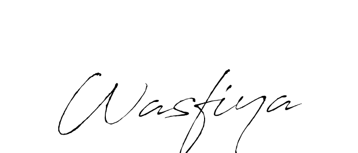 Use a signature maker to create a handwritten signature online. With this signature software, you can design (Antro_Vectra) your own signature for name Wasfiya. Wasfiya signature style 6 images and pictures png