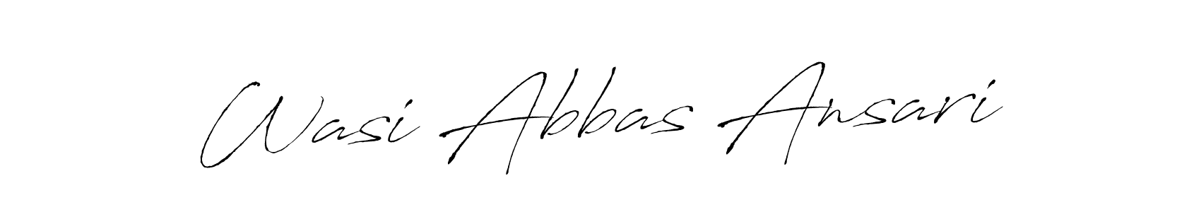 How to make Wasi Abbas Ansari name signature. Use Antro_Vectra style for creating short signs online. This is the latest handwritten sign. Wasi Abbas Ansari signature style 6 images and pictures png