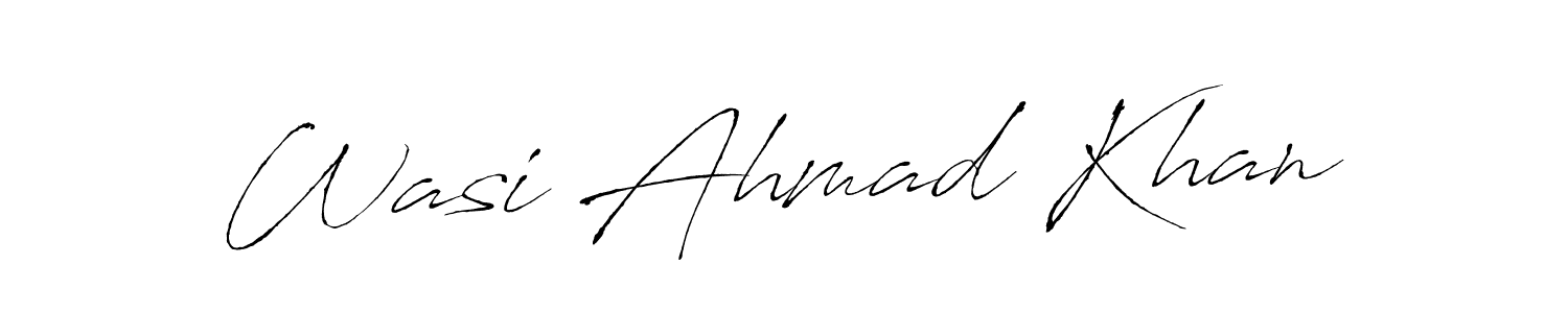 Wasi Ahmad Khan stylish signature style. Best Handwritten Sign (Antro_Vectra) for my name. Handwritten Signature Collection Ideas for my name Wasi Ahmad Khan. Wasi Ahmad Khan signature style 6 images and pictures png