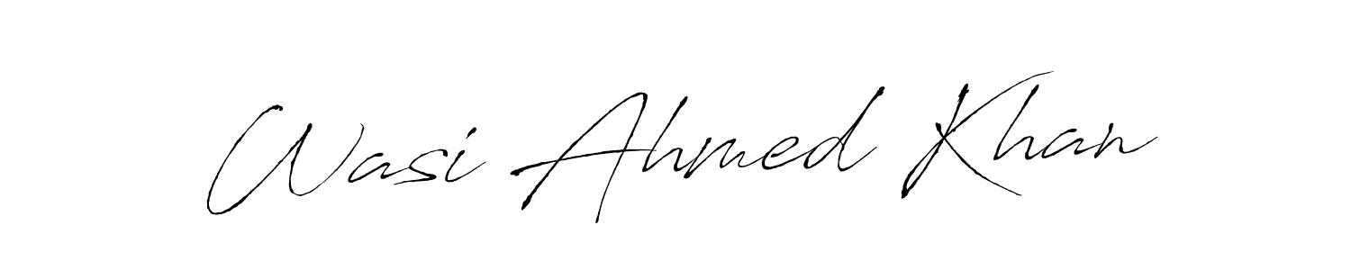 Similarly Antro_Vectra is the best handwritten signature design. Signature creator online .You can use it as an online autograph creator for name Wasi Ahmed Khan. Wasi Ahmed Khan signature style 6 images and pictures png