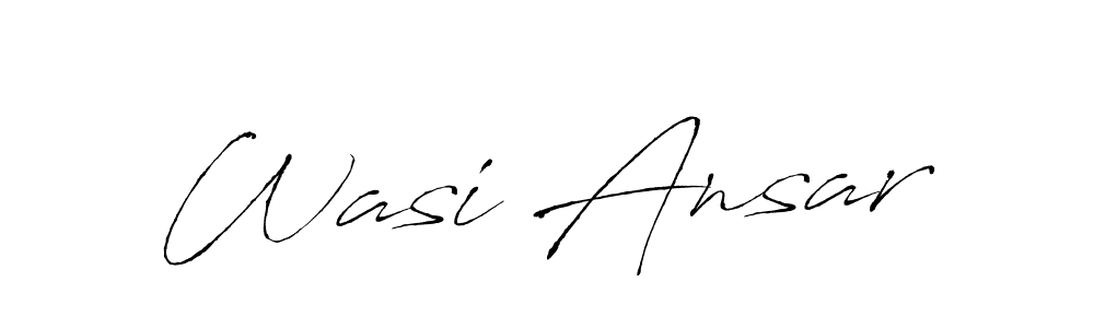 How to make Wasi Ansar name signature. Use Antro_Vectra style for creating short signs online. This is the latest handwritten sign. Wasi Ansar signature style 6 images and pictures png