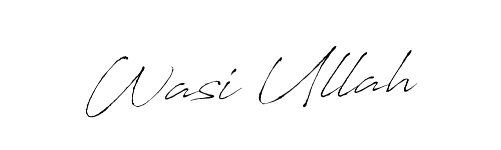 Design your own signature with our free online signature maker. With this signature software, you can create a handwritten (Antro_Vectra) signature for name Wasi Ullah. Wasi Ullah signature style 6 images and pictures png
