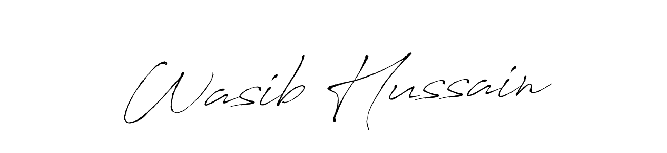 Wasib Hussain stylish signature style. Best Handwritten Sign (Antro_Vectra) for my name. Handwritten Signature Collection Ideas for my name Wasib Hussain. Wasib Hussain signature style 6 images and pictures png
