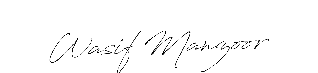 Wasif Manzoor stylish signature style. Best Handwritten Sign (Antro_Vectra) for my name. Handwritten Signature Collection Ideas for my name Wasif Manzoor. Wasif Manzoor signature style 6 images and pictures png