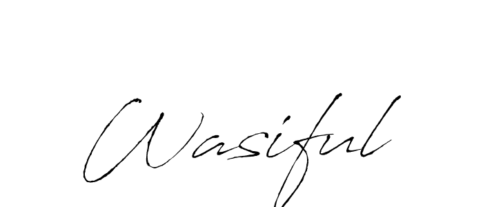 Use a signature maker to create a handwritten signature online. With this signature software, you can design (Antro_Vectra) your own signature for name Wasiful. Wasiful signature style 6 images and pictures png