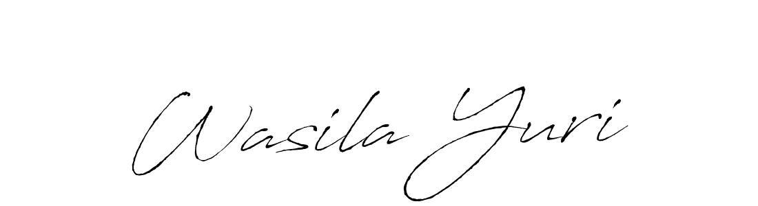 How to make Wasila Yuri name signature. Use Antro_Vectra style for creating short signs online. This is the latest handwritten sign. Wasila Yuri signature style 6 images and pictures png