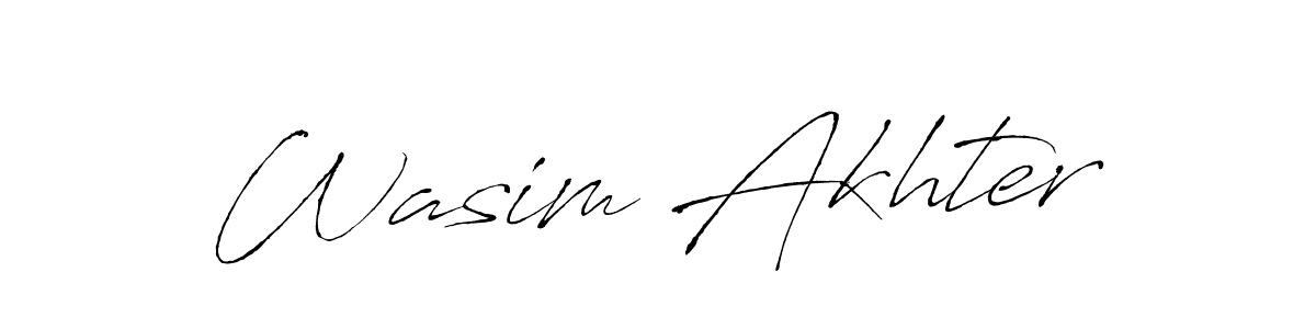Wasim Akhter stylish signature style. Best Handwritten Sign (Antro_Vectra) for my name. Handwritten Signature Collection Ideas for my name Wasim Akhter. Wasim Akhter signature style 6 images and pictures png