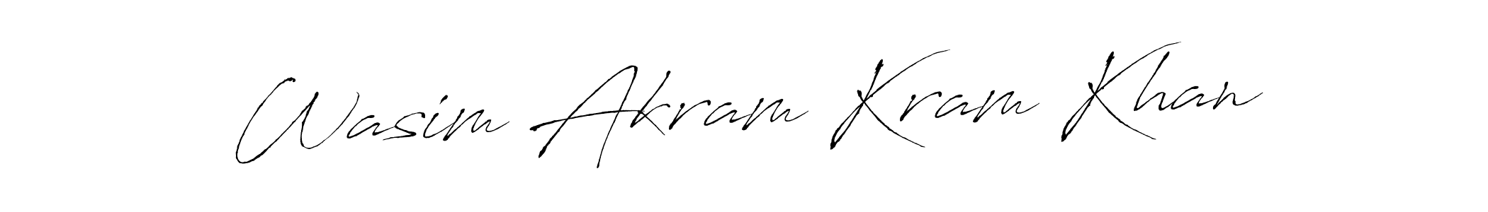 You should practise on your own different ways (Antro_Vectra) to write your name (Wasim Akram Kram Khan) in signature. don't let someone else do it for you. Wasim Akram Kram Khan signature style 6 images and pictures png