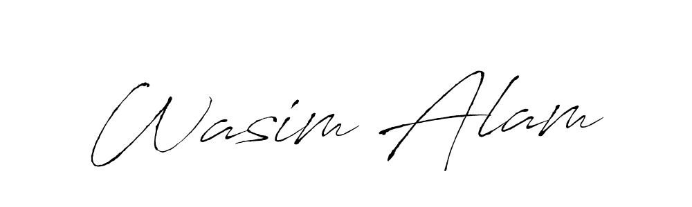 How to make Wasim Alam name signature. Use Antro_Vectra style for creating short signs online. This is the latest handwritten sign. Wasim Alam signature style 6 images and pictures png