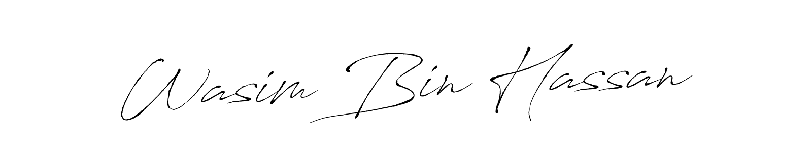 Use a signature maker to create a handwritten signature online. With this signature software, you can design (Antro_Vectra) your own signature for name Wasim Bin Hassan. Wasim Bin Hassan signature style 6 images and pictures png