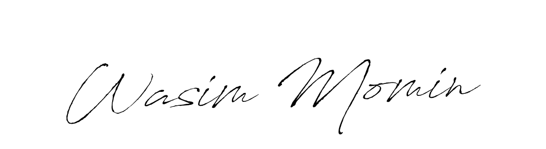 Also we have Wasim Momin name is the best signature style. Create professional handwritten signature collection using Antro_Vectra autograph style. Wasim Momin signature style 6 images and pictures png