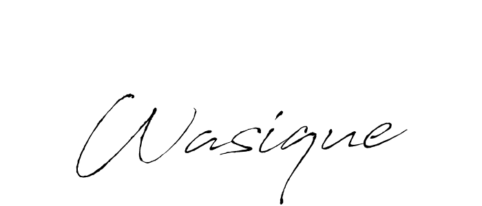 Make a beautiful signature design for name Wasique. With this signature (Antro_Vectra) style, you can create a handwritten signature for free. Wasique signature style 6 images and pictures png