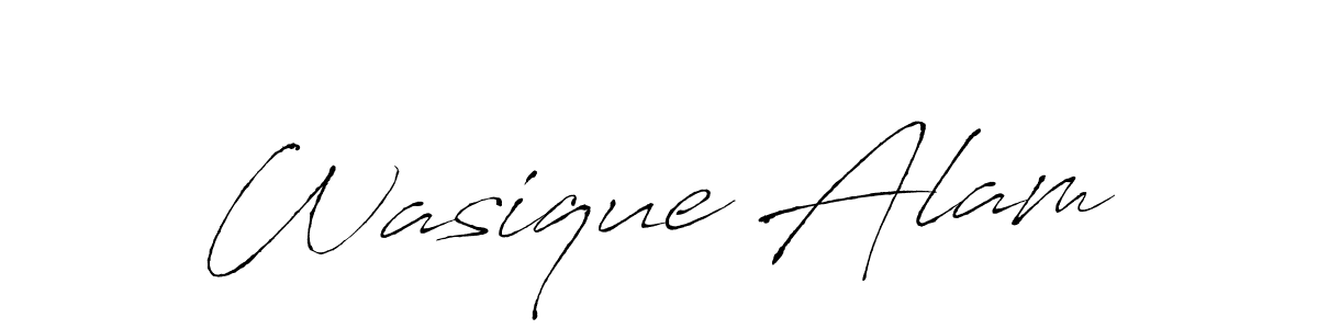 Design your own signature with our free online signature maker. With this signature software, you can create a handwritten (Antro_Vectra) signature for name Wasique Alam. Wasique Alam signature style 6 images and pictures png