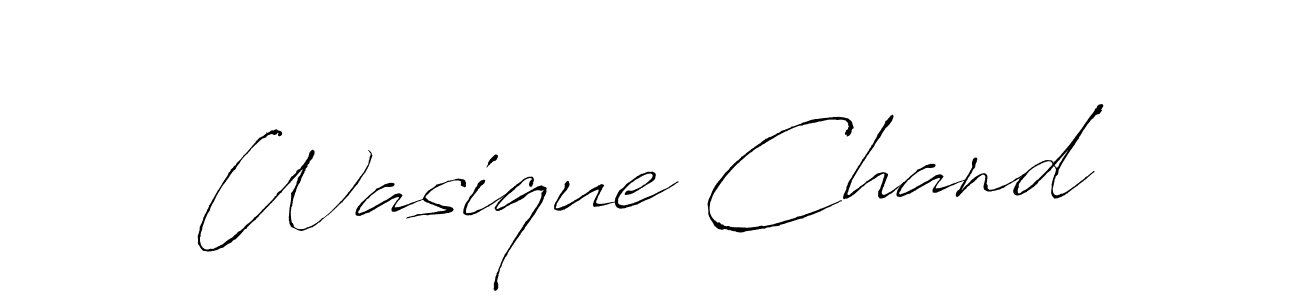 Use a signature maker to create a handwritten signature online. With this signature software, you can design (Antro_Vectra) your own signature for name Wasique Chand. Wasique Chand signature style 6 images and pictures png