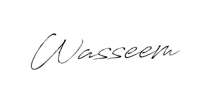 Make a beautiful signature design for name Wasseem. With this signature (Antro_Vectra) style, you can create a handwritten signature for free. Wasseem signature style 6 images and pictures png