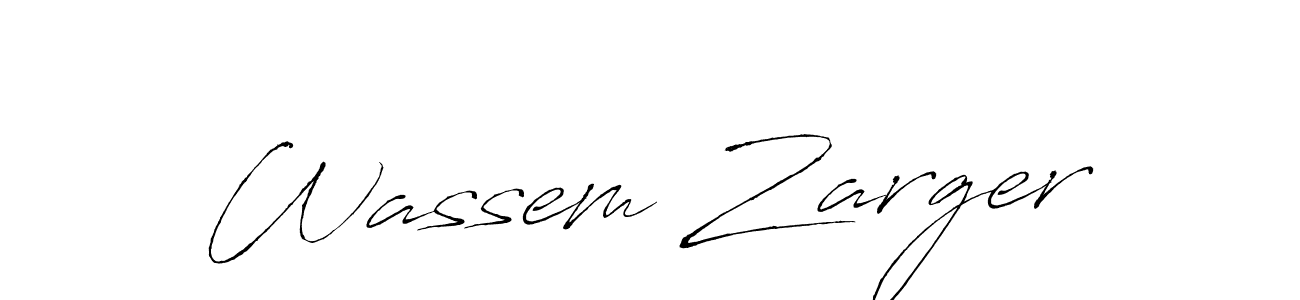 Create a beautiful signature design for name Wassem Zarger. With this signature (Antro_Vectra) fonts, you can make a handwritten signature for free. Wassem Zarger signature style 6 images and pictures png