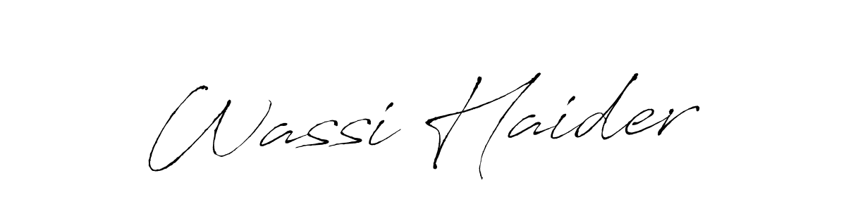 Make a beautiful signature design for name Wassi Haider. With this signature (Antro_Vectra) style, you can create a handwritten signature for free. Wassi Haider signature style 6 images and pictures png