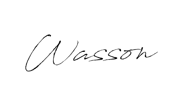 Create a beautiful signature design for name Wasson. With this signature (Antro_Vectra) fonts, you can make a handwritten signature for free. Wasson signature style 6 images and pictures png