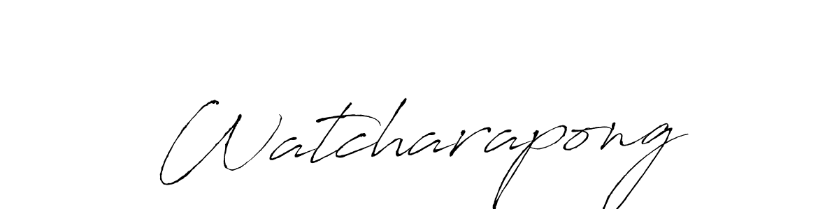 Design your own signature with our free online signature maker. With this signature software, you can create a handwritten (Antro_Vectra) signature for name Watcharapong. Watcharapong signature style 6 images and pictures png
