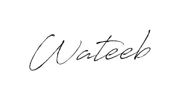 Make a beautiful signature design for name Wateeb. With this signature (Antro_Vectra) style, you can create a handwritten signature for free. Wateeb signature style 6 images and pictures png