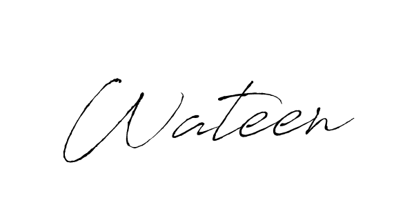 Antro_Vectra is a professional signature style that is perfect for those who want to add a touch of class to their signature. It is also a great choice for those who want to make their signature more unique. Get Wateen name to fancy signature for free. Wateen signature style 6 images and pictures png