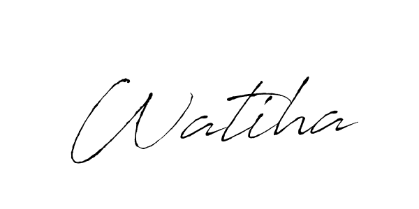 Make a beautiful signature design for name Watiha. With this signature (Antro_Vectra) style, you can create a handwritten signature for free. Watiha signature style 6 images and pictures png