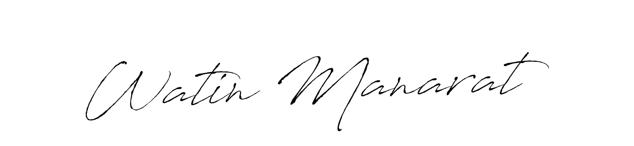 Similarly Antro_Vectra is the best handwritten signature design. Signature creator online .You can use it as an online autograph creator for name Watin Manarat. Watin Manarat signature style 6 images and pictures png